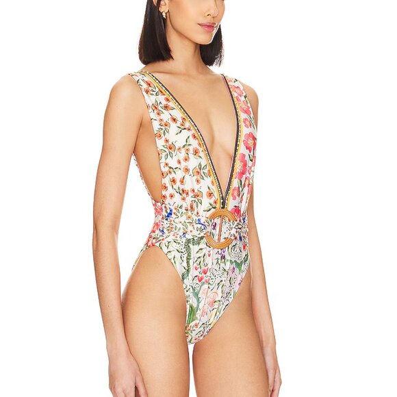 Agua Bendita Ina One Piece Swimsuit XL | NWT | Floral Print | Plunge Nec… - Picture 3 of 4
